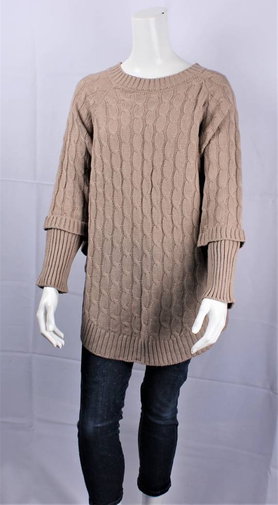 ALICE & LILY textured cable knit  jumper taupe SC/4897 TAU